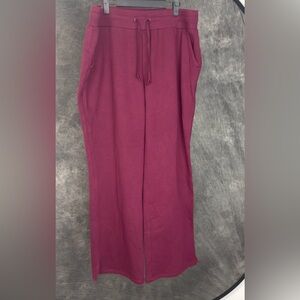 Xersion Burgundy Super Soft Fleece Straight Leg Pants XL High Rise